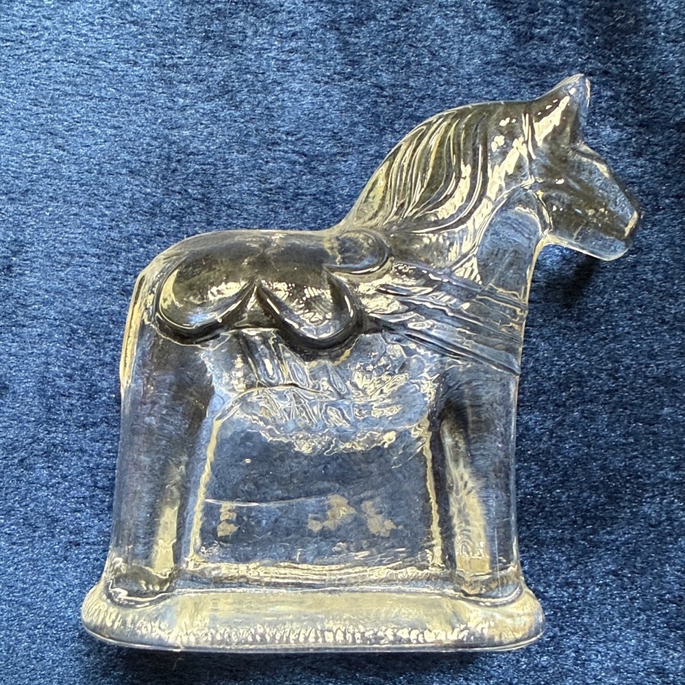 Swedish Miniature Lindshammar Crystal Glass Dala Horse Scandinavian